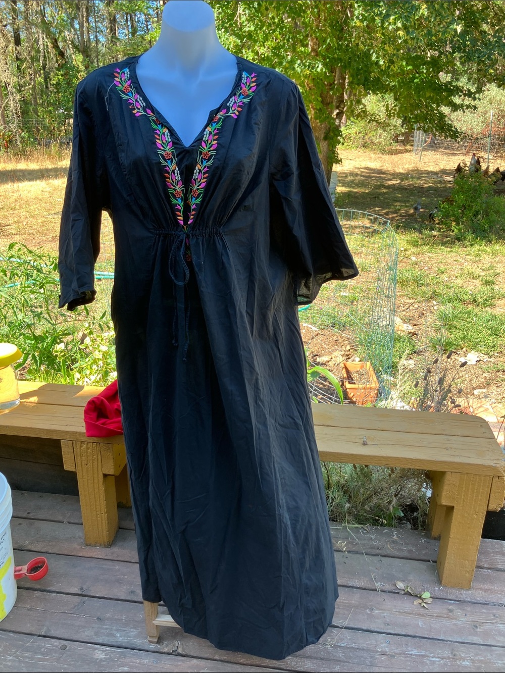 2X cotton embroidered dress by Dreams & Co